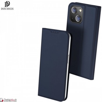 Dux Ducis Skin Pro dirbtinės odos dėklas - mėlynas (Apple Iphone 15 Plus)